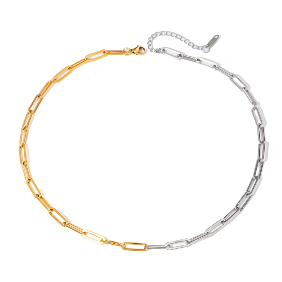 The Vault Two Tone Paperclip Necklace