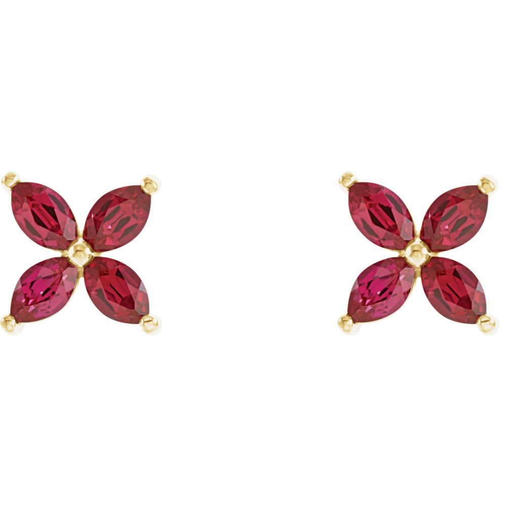 Lab Grown Ruby Baby's Breath Studs – Kosquelle Jewellery